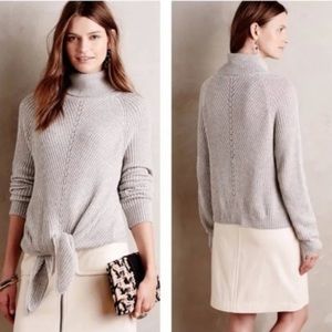 Anthropologie Moth knot-front turtleneck sweater